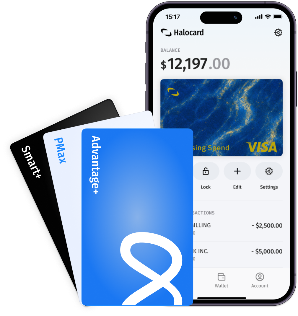 Halocard virtual cards managing advertising and media buying budgets