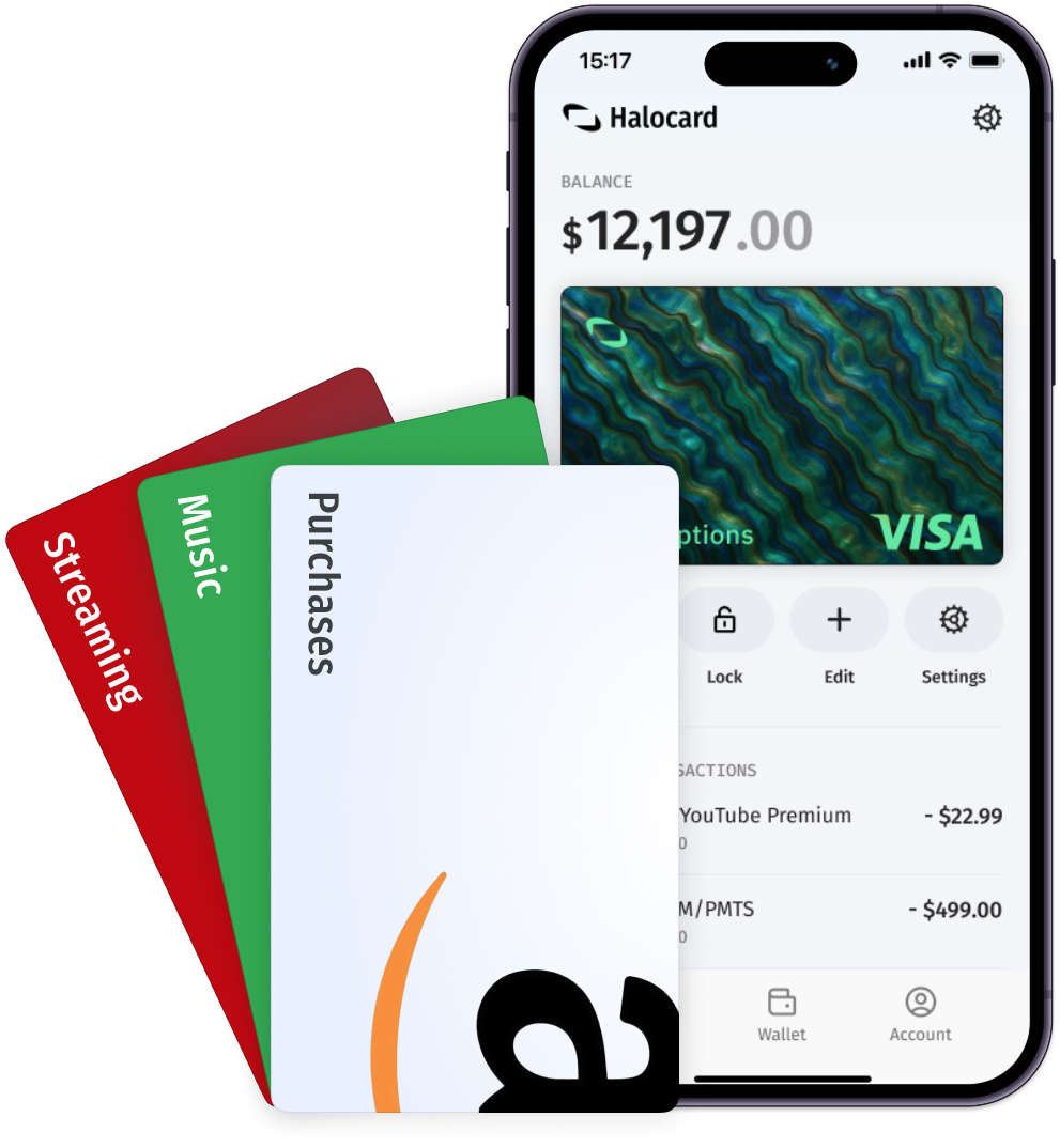 Halocard virtual cards managing online subscriptions and shopping