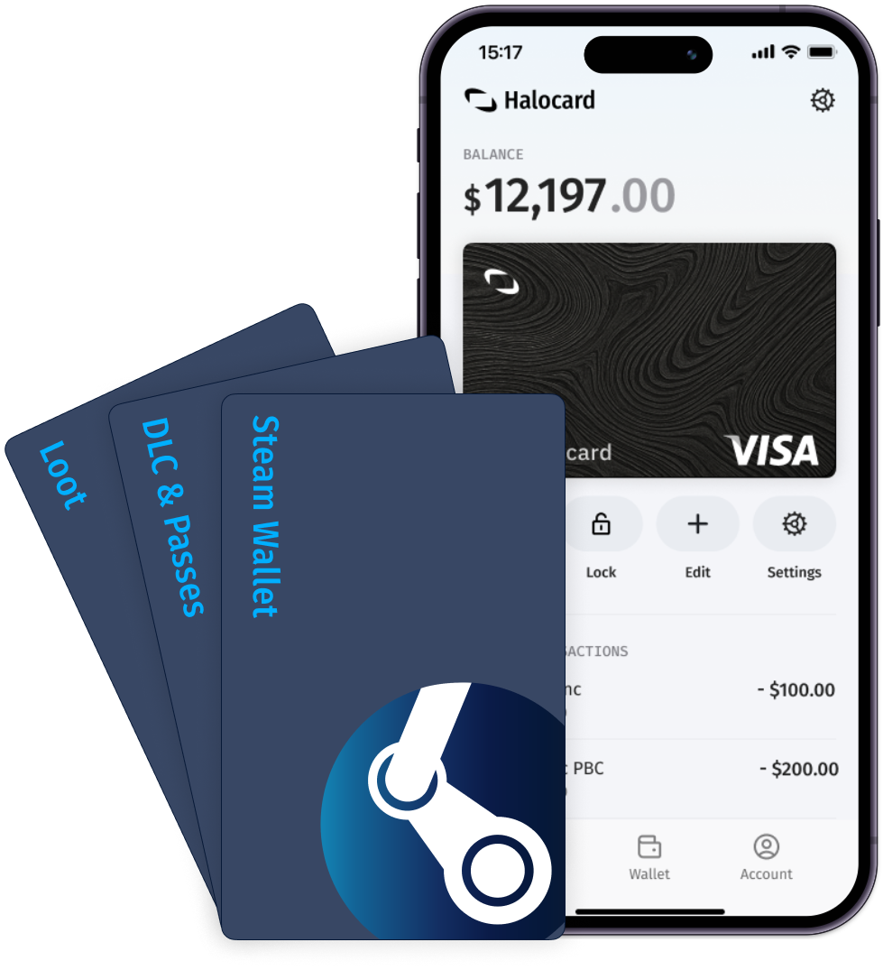 Halocard virtual Visa credit card for Steam age verification and purchases